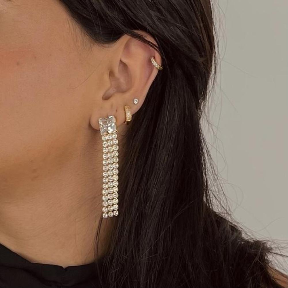 Brinco Barbara banhado a ouro 18k 