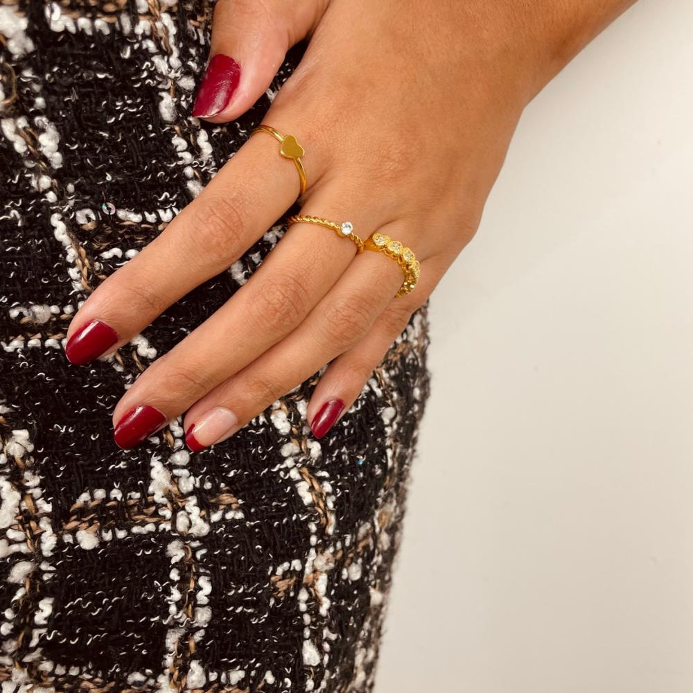 Anel Bruna minimalista banhado a ouro 18k