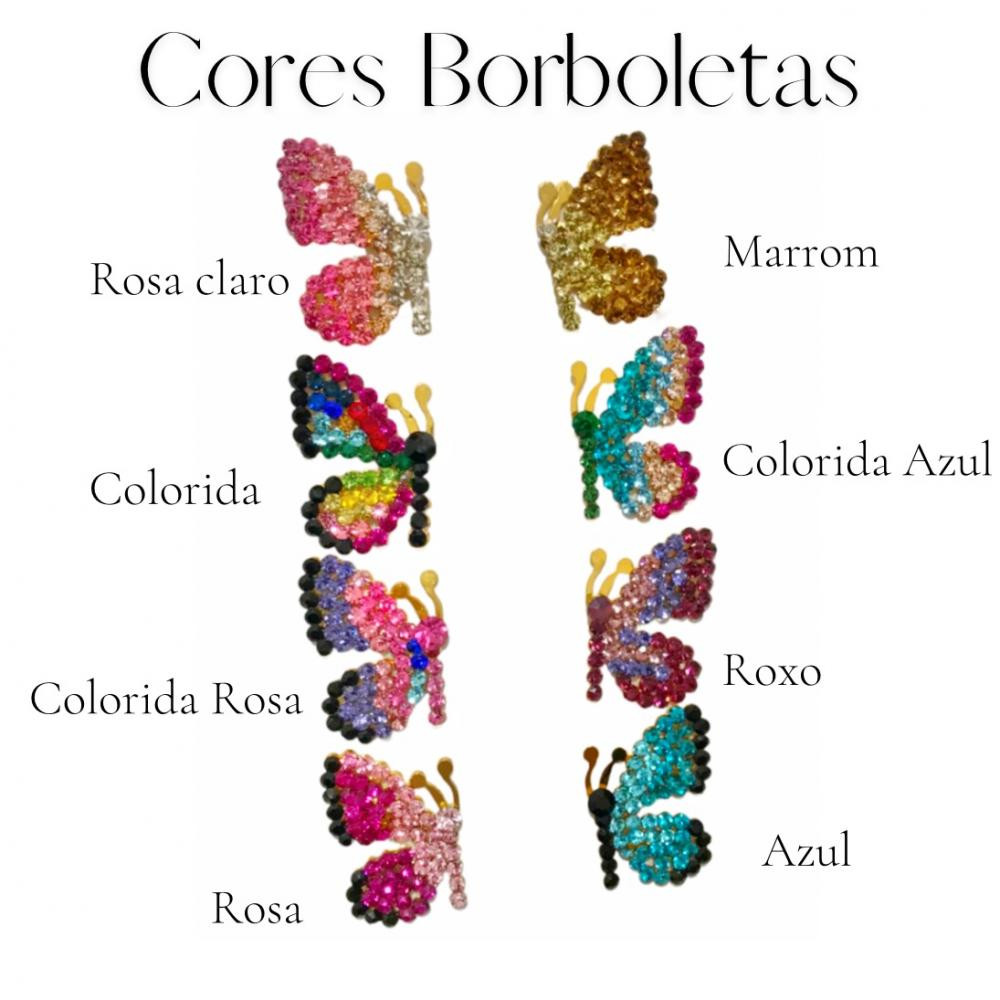 Brinco  borboleta Darci de strass banhado a ouro 18k