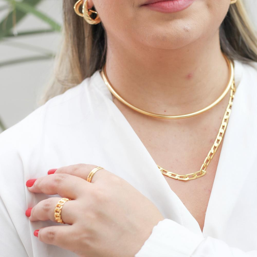 Choker Ada de aro grosso banhada a ouro 18k