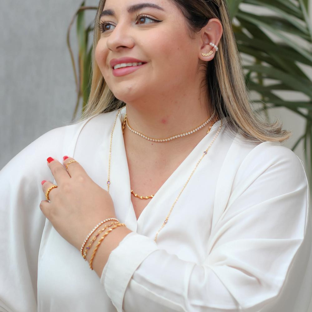 Brinco Molly earcuff de coração banhado a ouro 18k