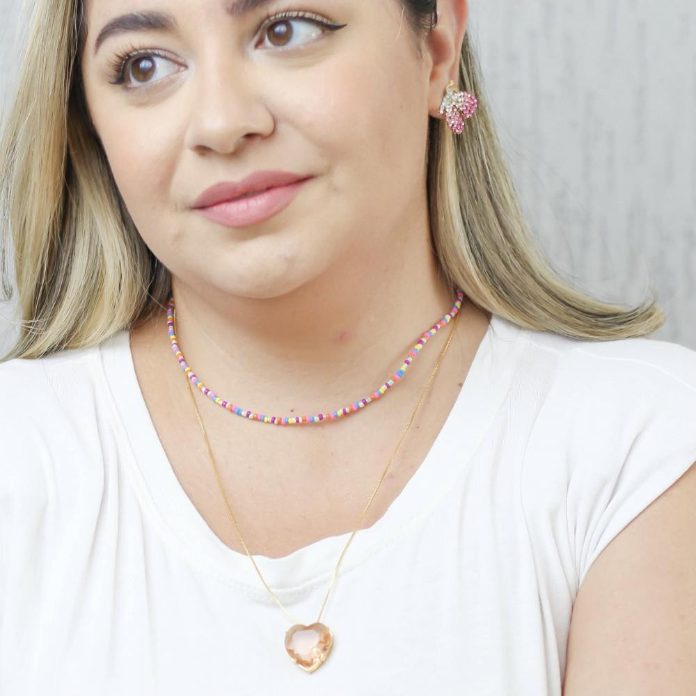 Brinco  borboleta Darci de strass banhado a ouro 18k