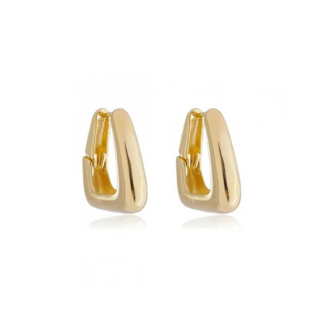 Brinco Diana argola media banhado a ouro 18k