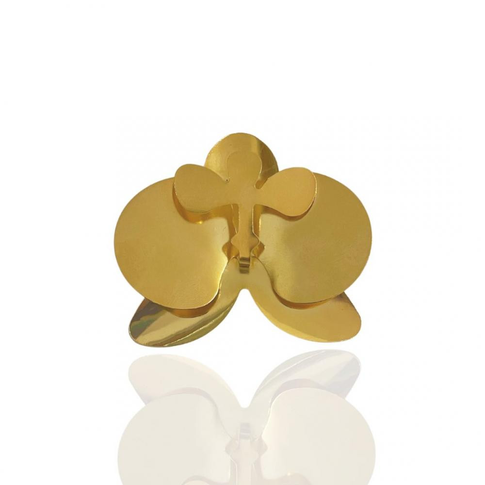 Colar de  Orquídea banhado a ouro 18k 