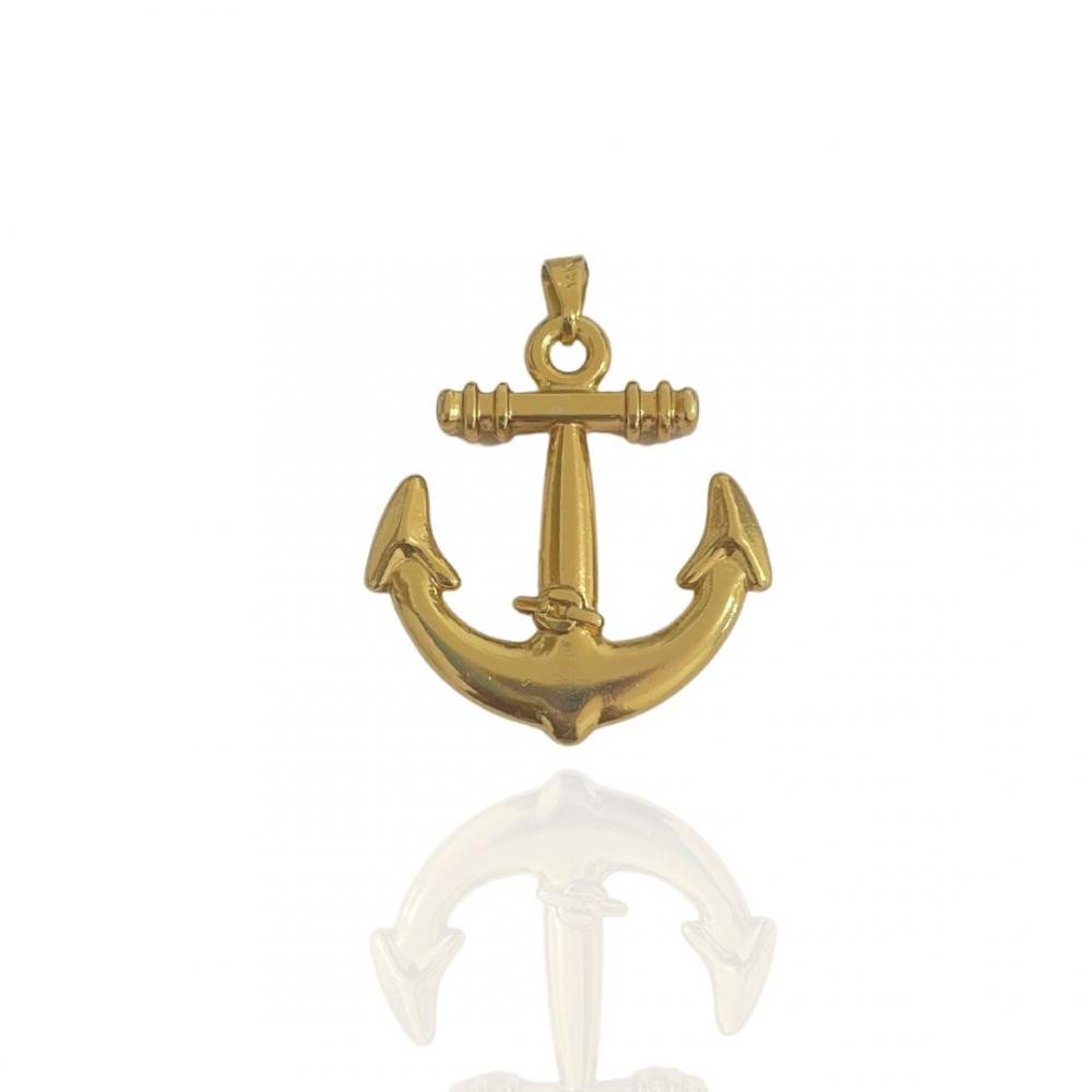 Pingente de ancora  banhado a ouro 18k