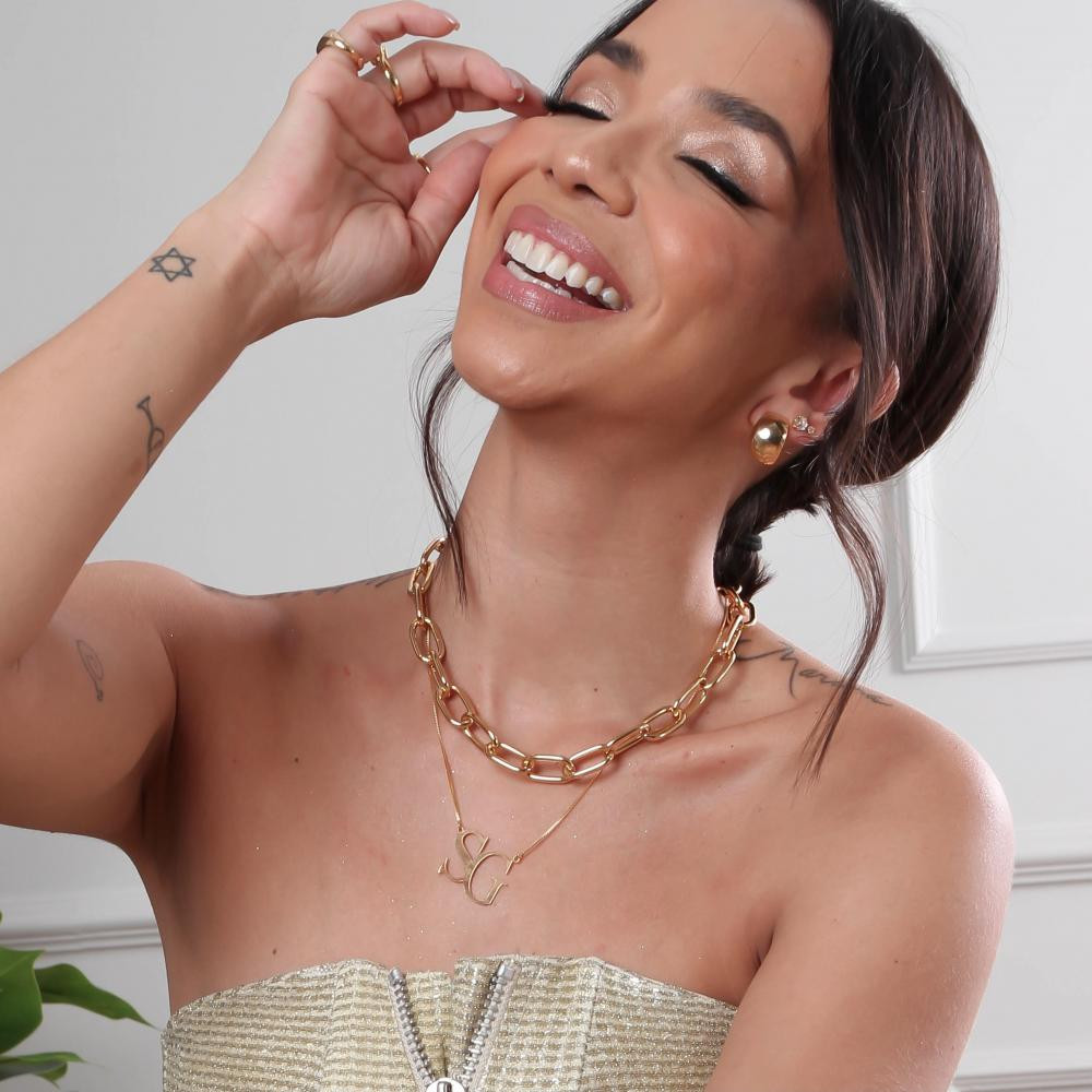 Brinco Alice atemporal banhado a ouro 18k 