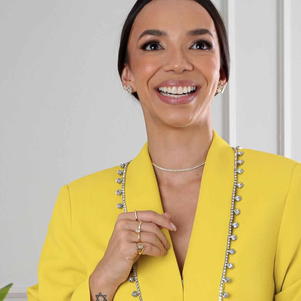 Choker Tifhany riviera cristal banhada a ouro 18k