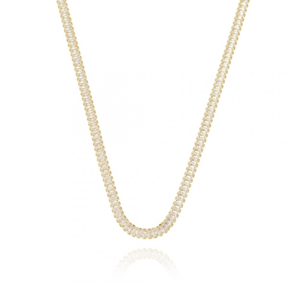Choker Tifhany riviera cristal banhada a ouro 18k