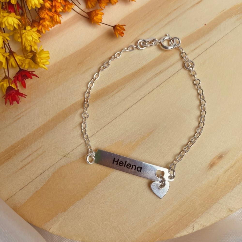 Pulseira infantil personalizada com nome na Prata 925