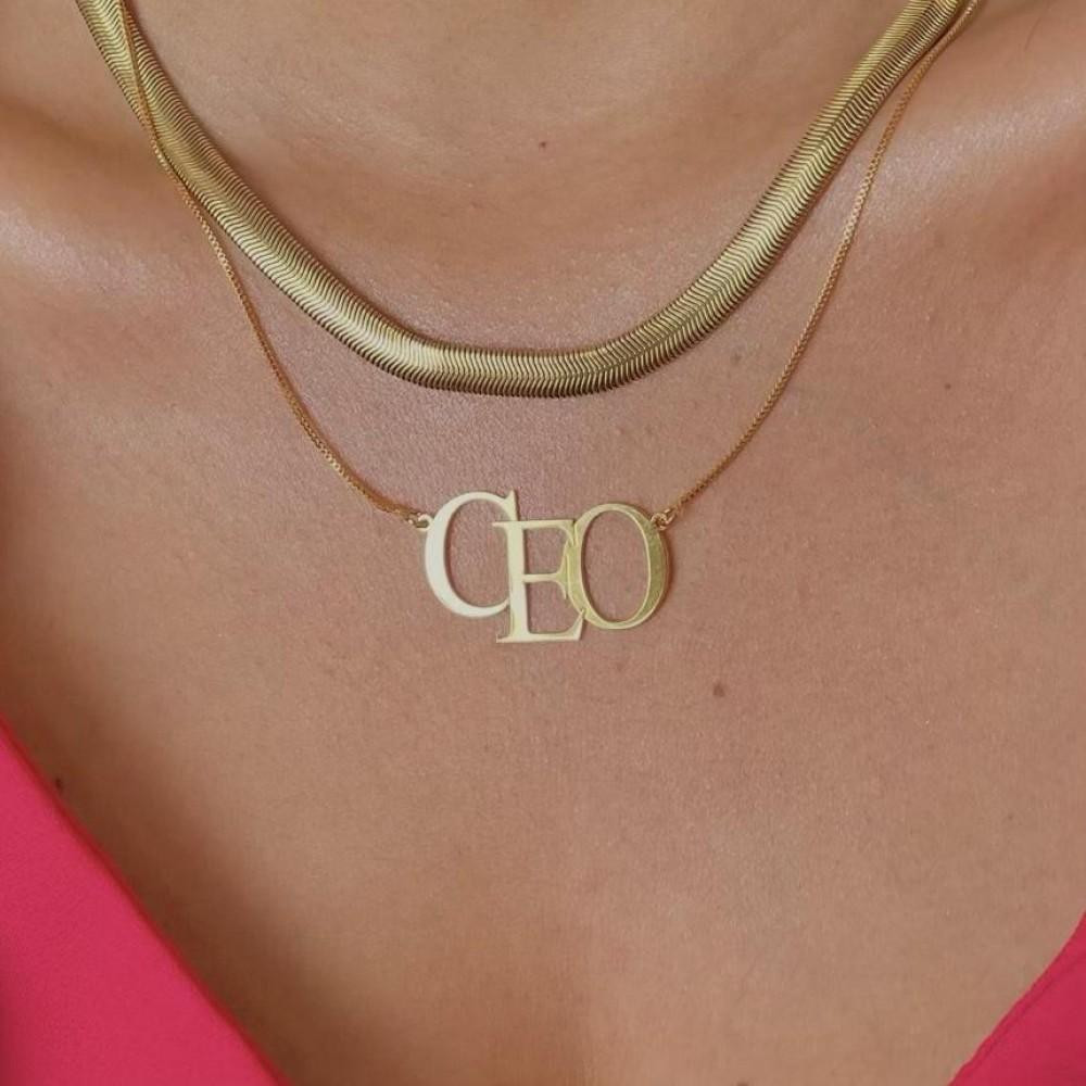 Colar CEO banhado a ouro 18k