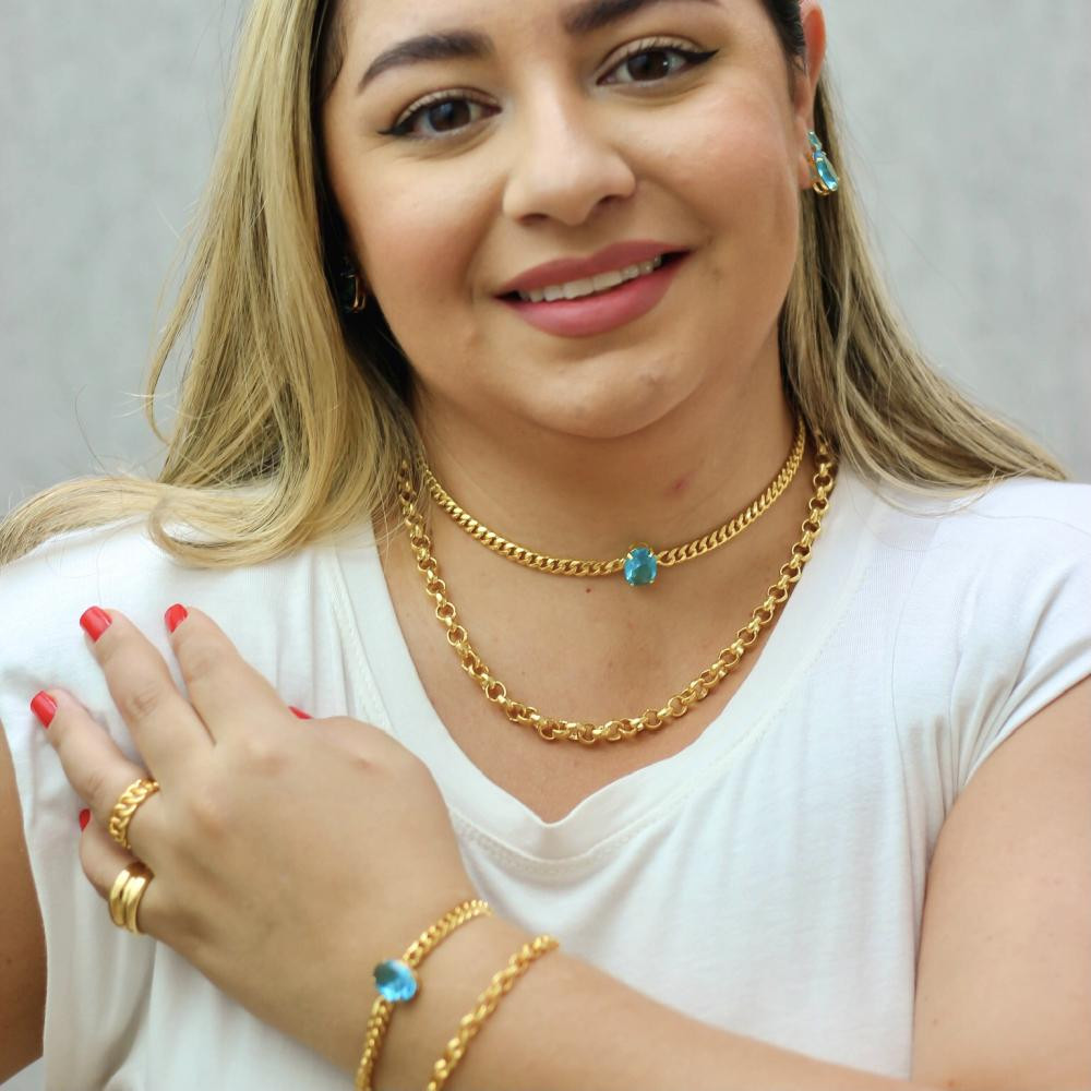 Choker Mariana banhada a ouro 18k 