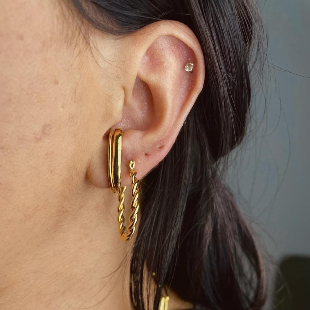 Brinco de argola Cloe banhado a ouro 18k