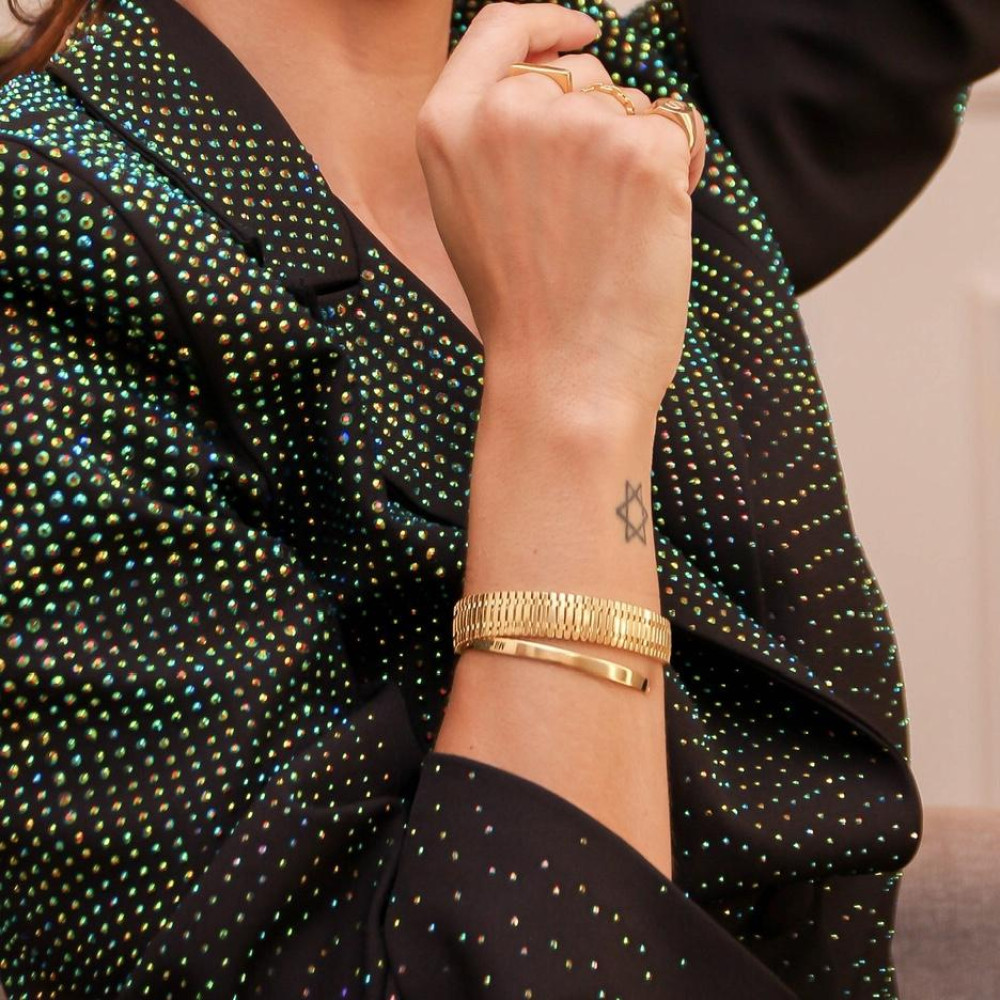 Pulseira Tamires de malha italiana banhada a ouro 18k 