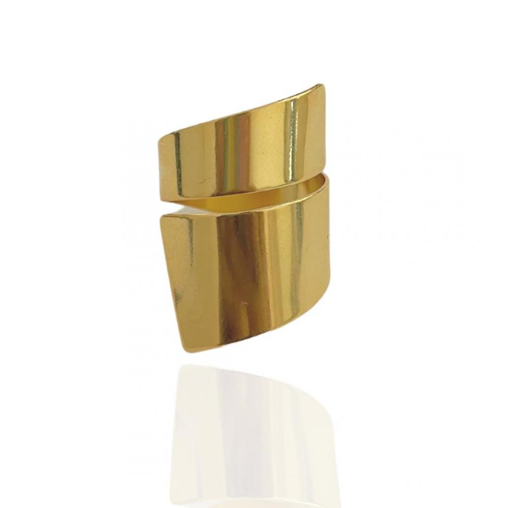 Anel regulável Karine banhado a ouro 18k 