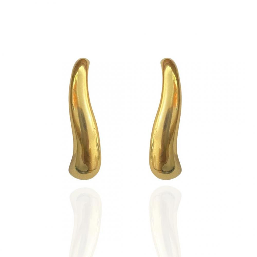 Brinco earhook Luana banhado a ouro 18k 