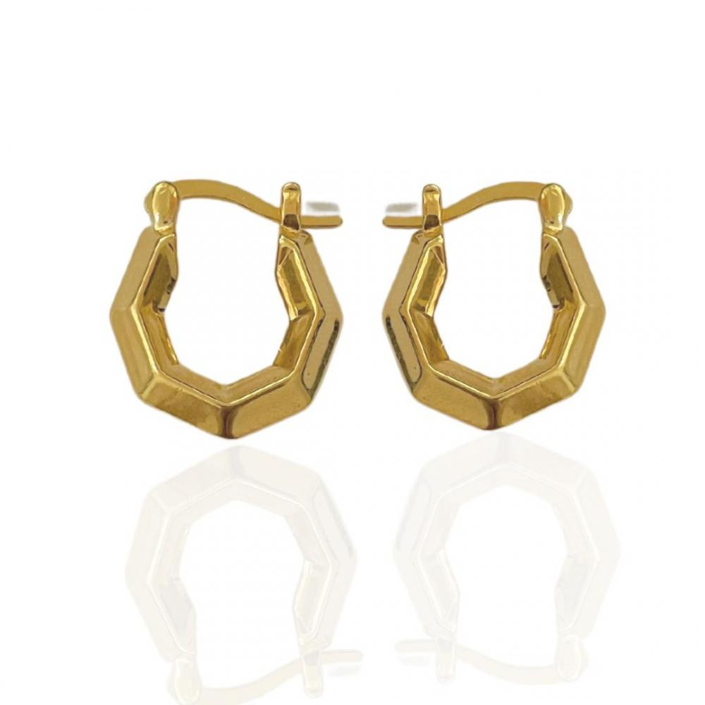 Brinco de argola Sara banhado a ouro 18k 