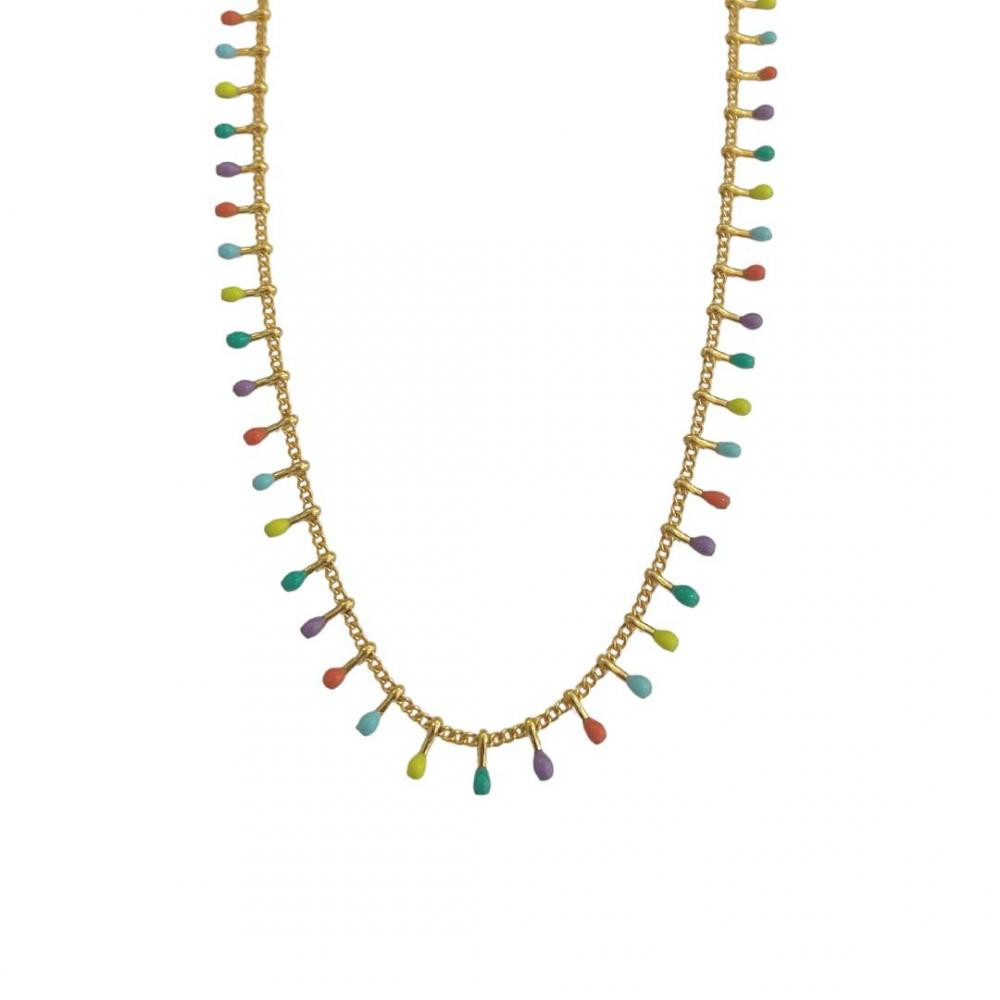 Colar colorido Hanna banhado a ouro 18k 