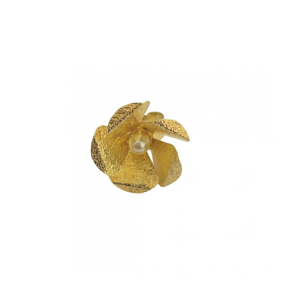 Anel de flor Rosa banhado a ouro 18k