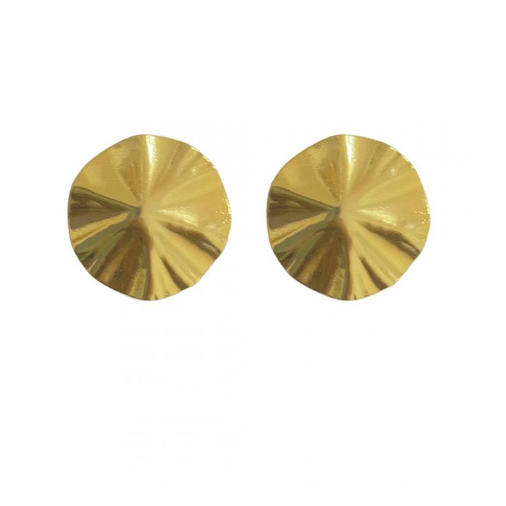 Brinco martelado redondo Paola banhado a ouro 18k