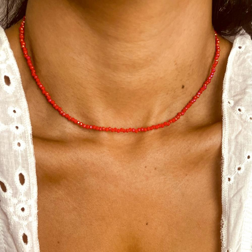 Colar de pedras coloridas Lili banhado a ouro 18k