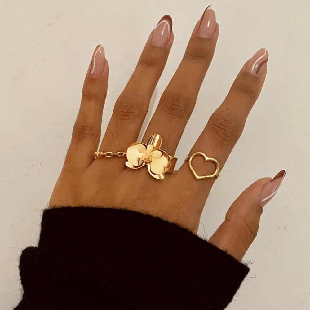 Anel orquídea banhado a ouro 18k 