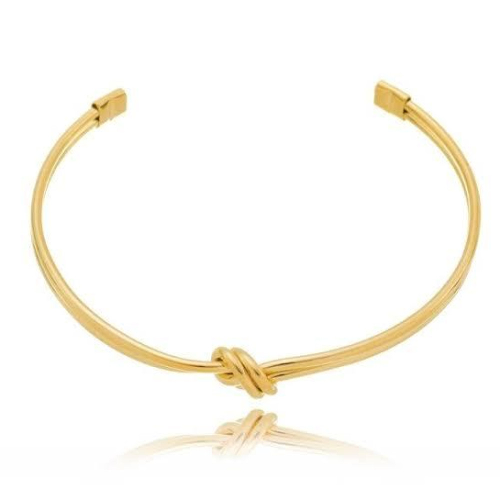 Bracelete de nó duplo Eloise banhado a ouro 18k 