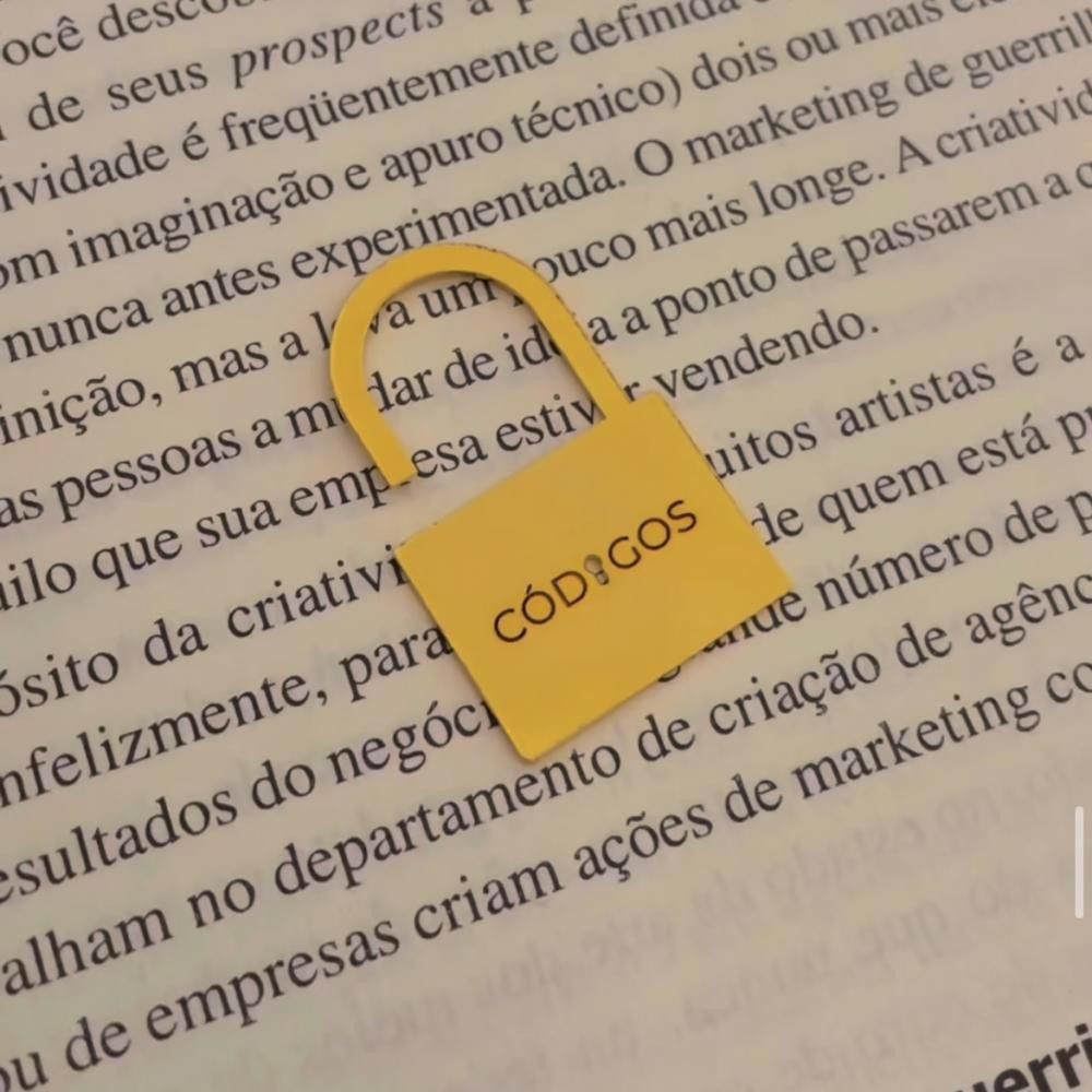 Marca página personalizado banhado a ouro 18k