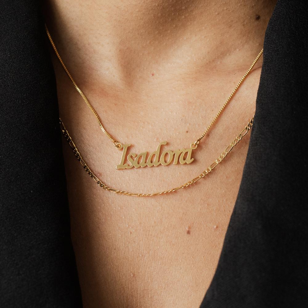 Colar Personalizado com nome banhado a ouro 18k