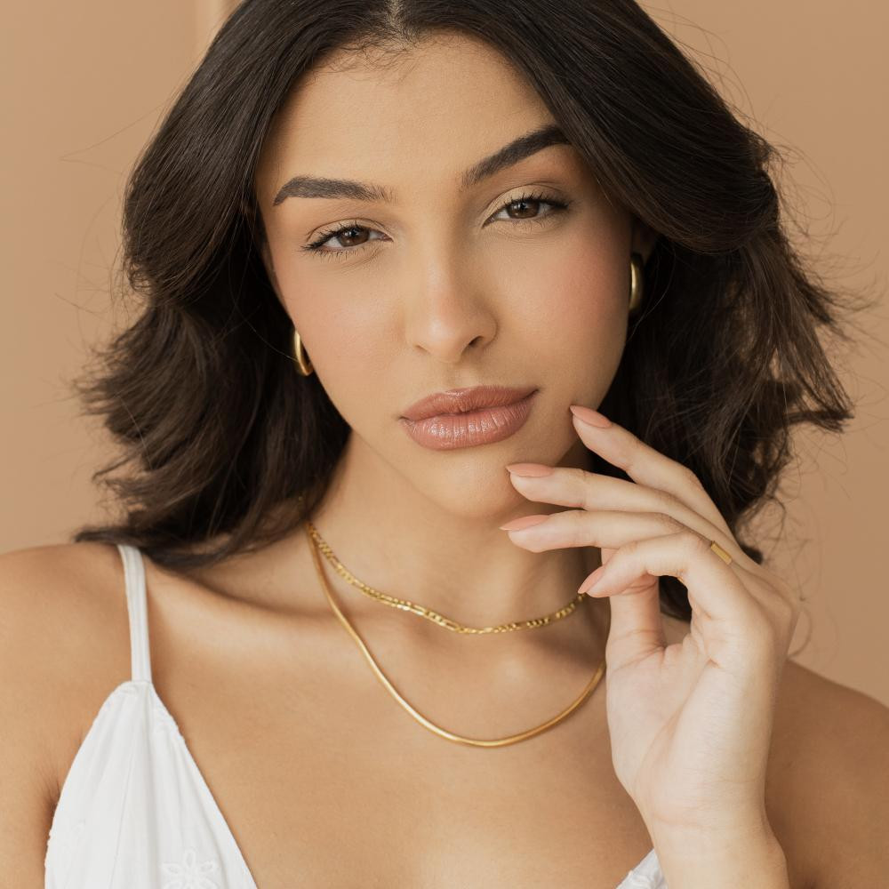 Colar malha tassia fina banhado a ouro 18k 