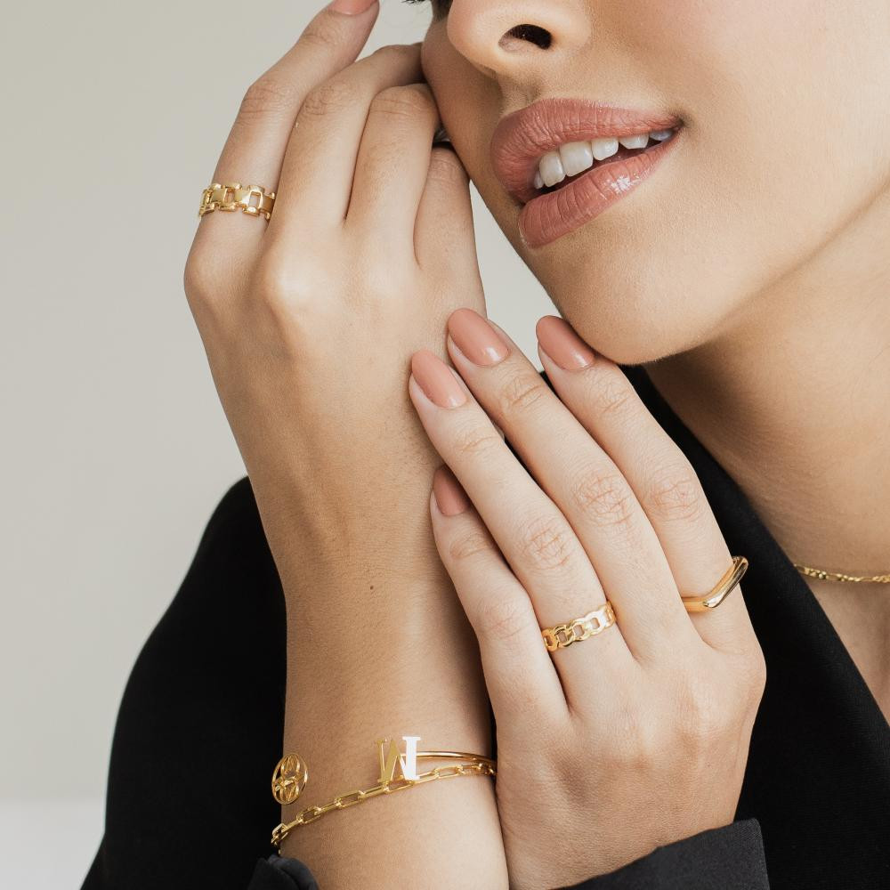Anel Rafaela banhado a ouro 18k