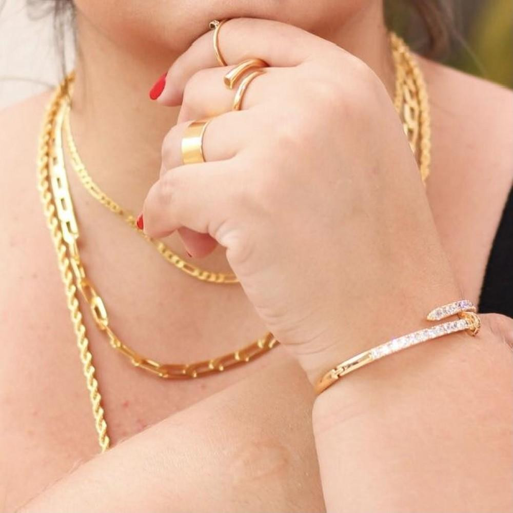 Anel Paula banhado a ouro 18k