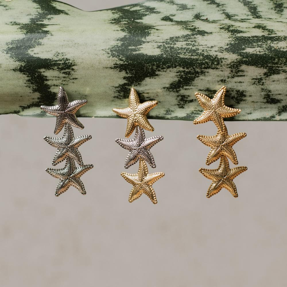 Brinco de estrela Malia banhado a ouro 18k