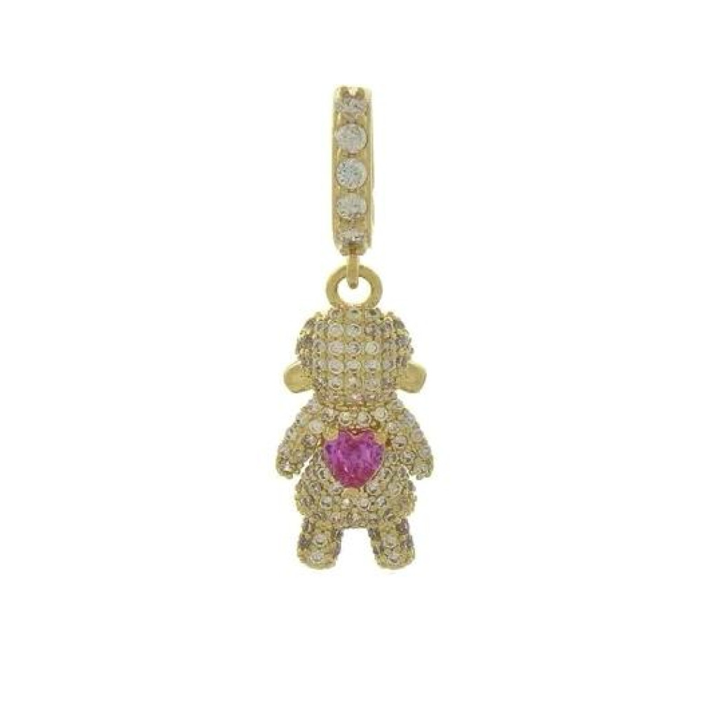 Pingente boneco cravejado filho banhado a ouro 18k