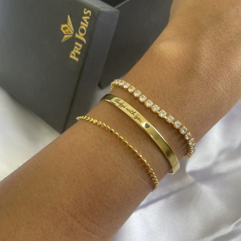 Bracelete gravado com frase Always with you 
