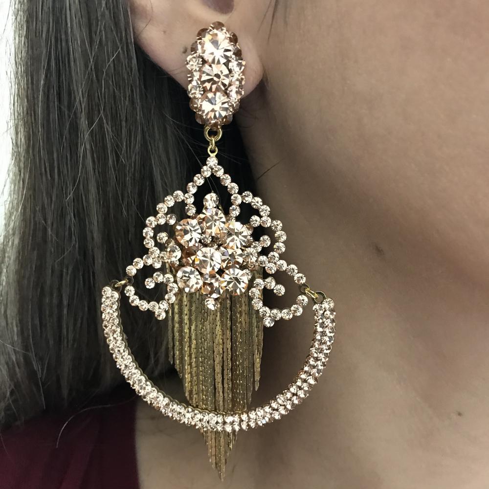 Maxi brinco com strass 