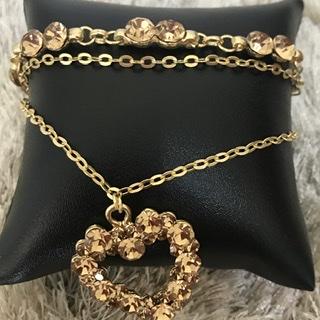 Pulseira trio coração corrente 