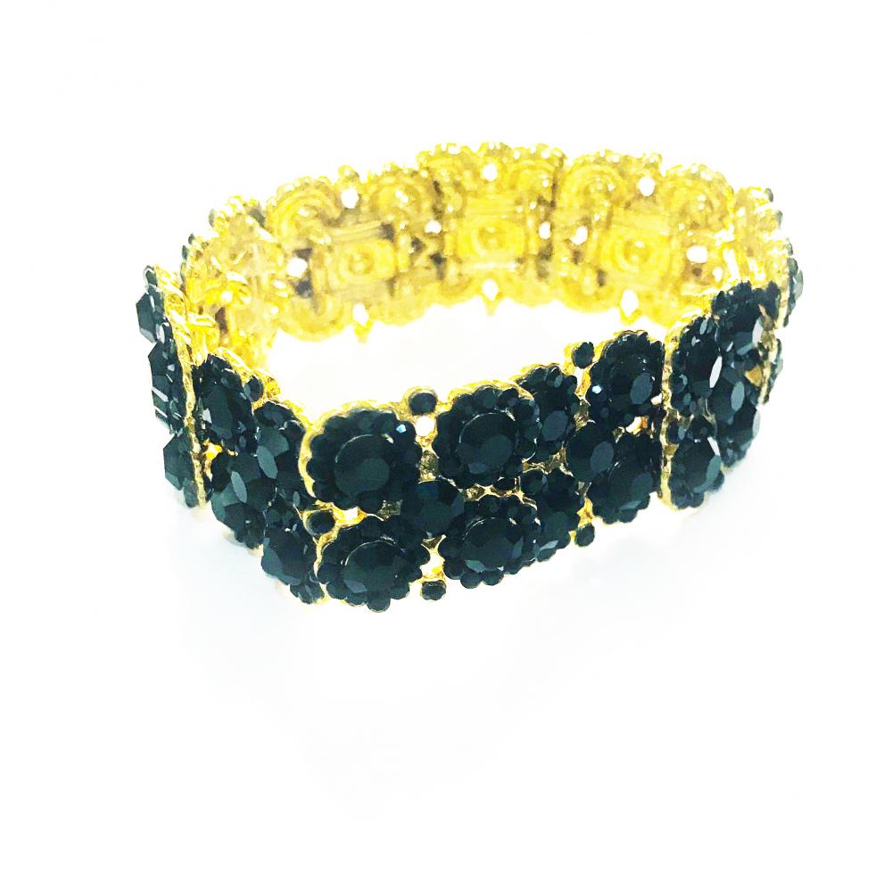 Pulseira de strass Jet Ouro