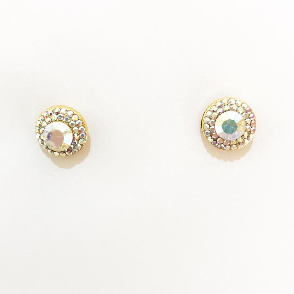 Brinco Ponteira Redonda com Strass