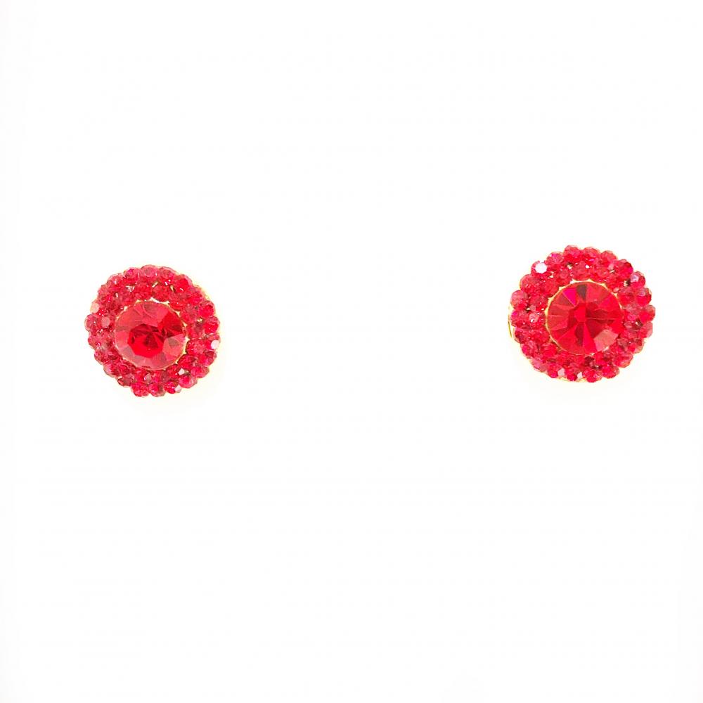 Brinco Ponteira Redonda com Strass