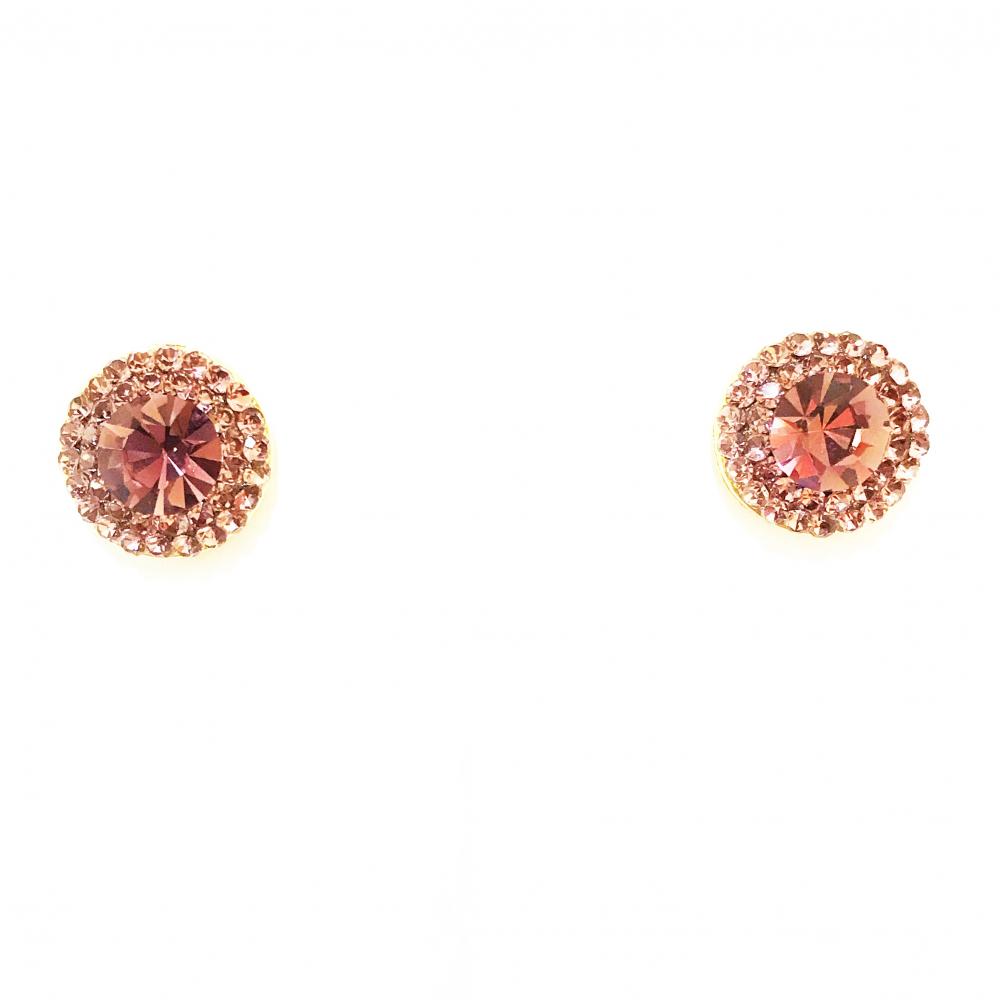 Brinco Ponteira Redonda com Strass