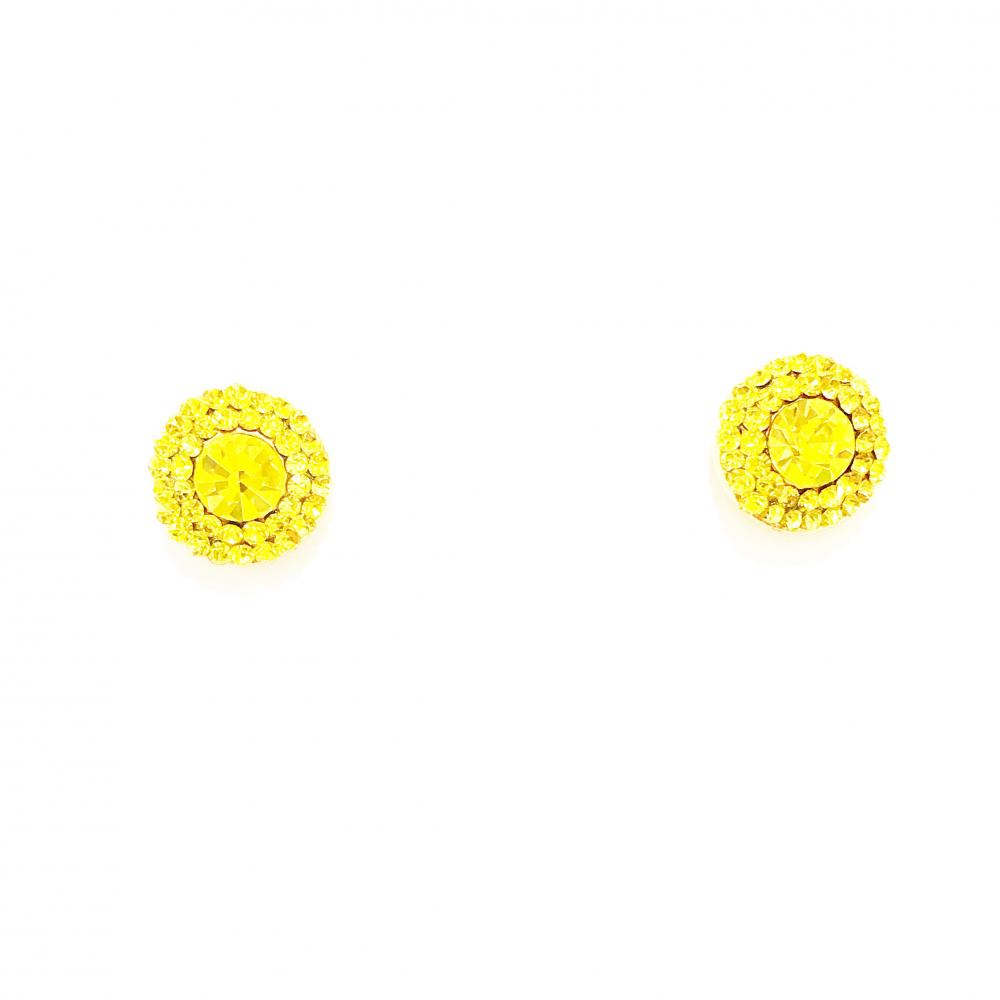 Brinco Ponteira Redonda com Strass