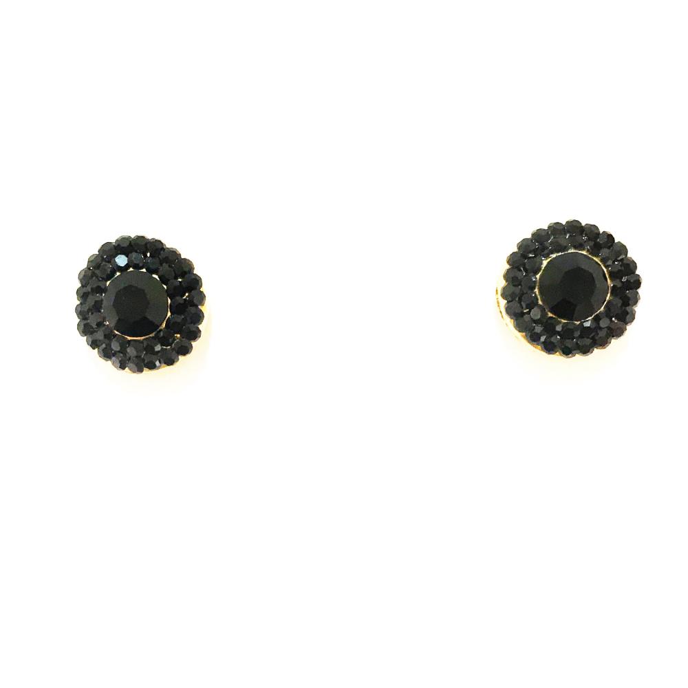 Brinco Ponteira Redonda com Strass