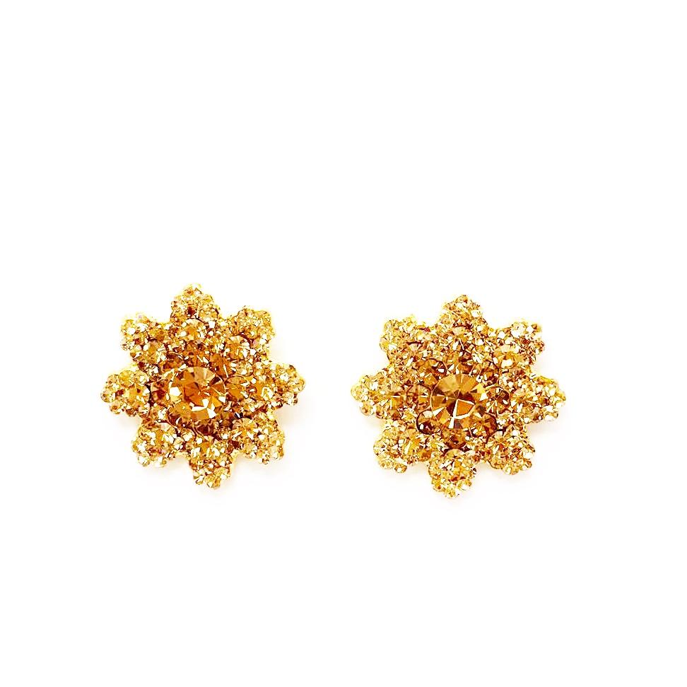 Brinco Floral com Strass