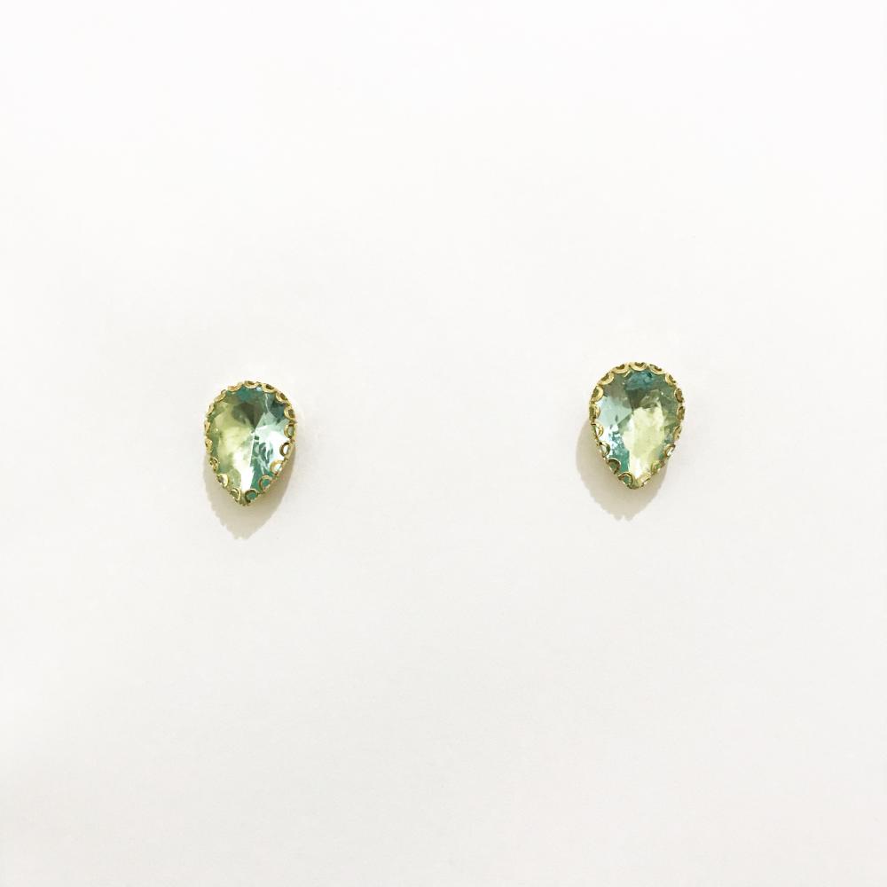 Brinco de gota pequeno folheado a ouro 18k