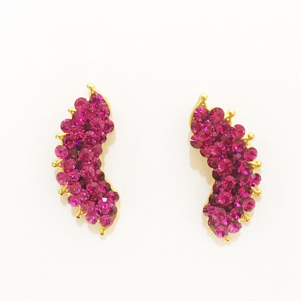 Brinco earcuff com strass folheado a ouro 18k