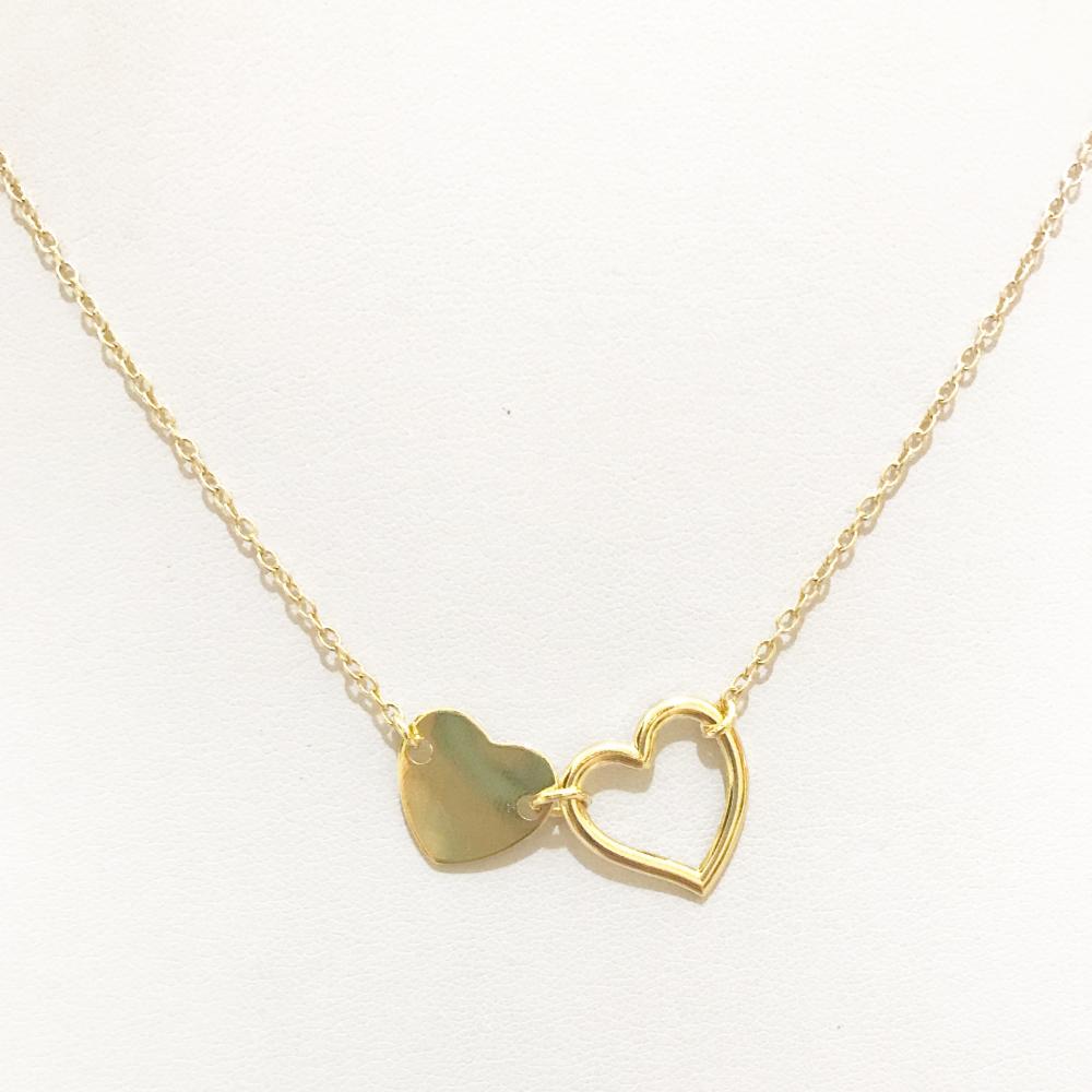 Colar coração amor eterno folheado a ouro 18k