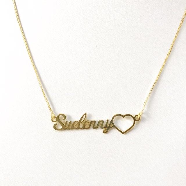 Colar Personalizado com nome Folheado em ouro 18k