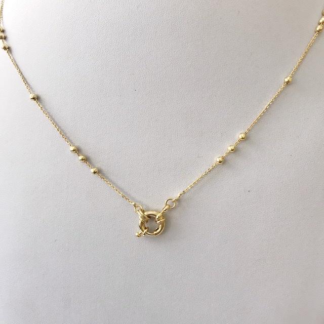 Colar Longo com Fecho boia folheado a ouro 18k
