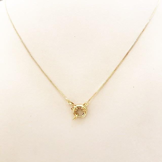 Colar longo com Fecho boia folheado a ouro 18k