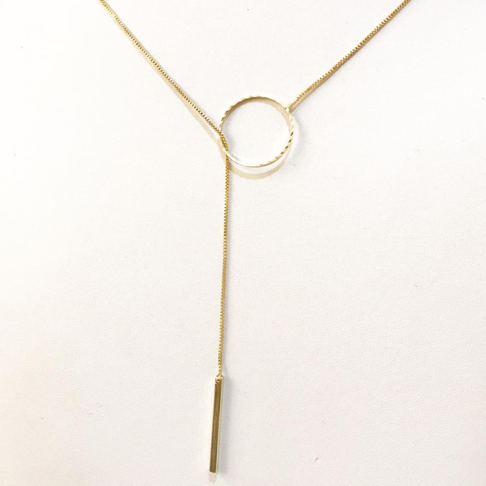 Colar Gravata de transpassar minimalista folheado a ouro 18k